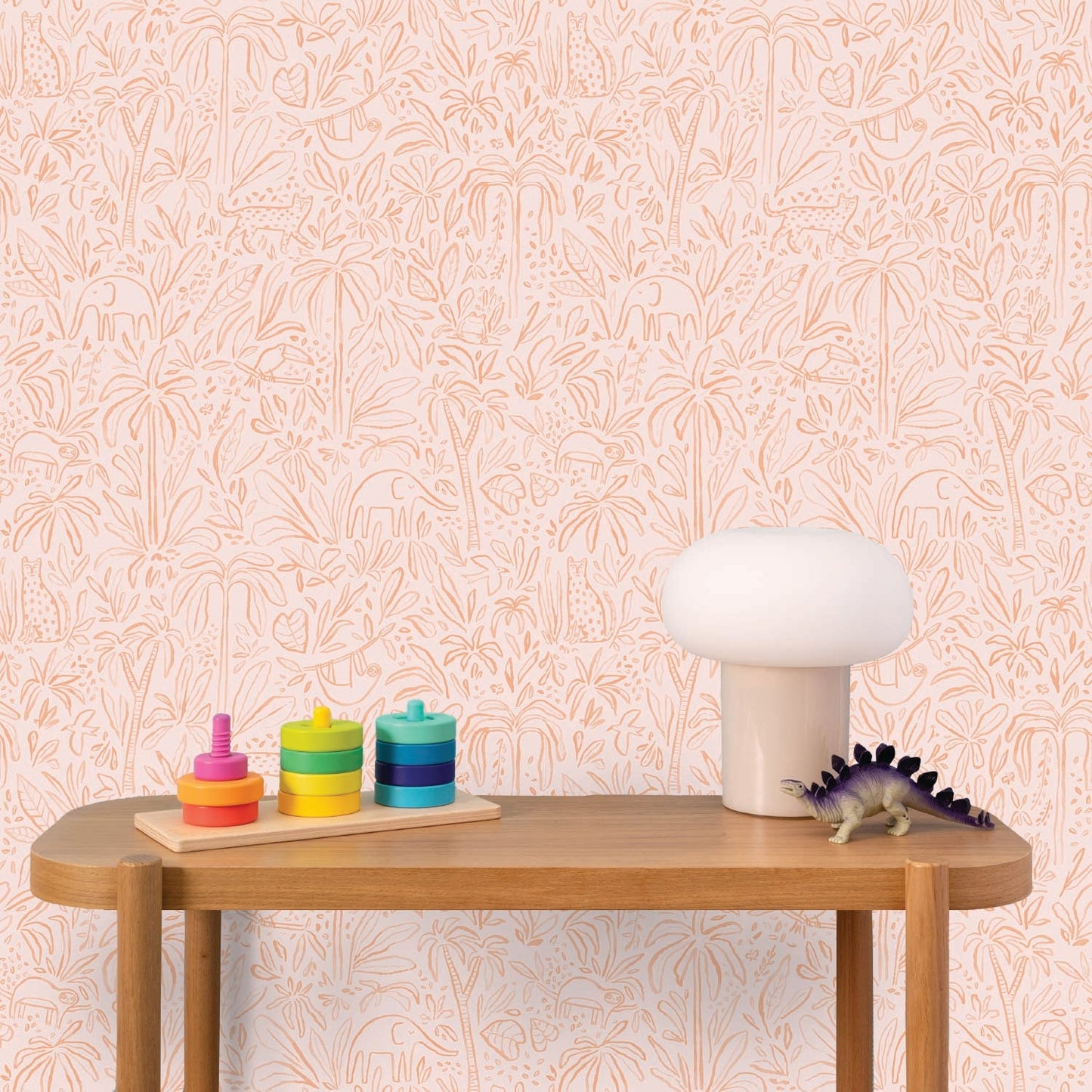 Image of In the Jungle in Orange Wallpaper