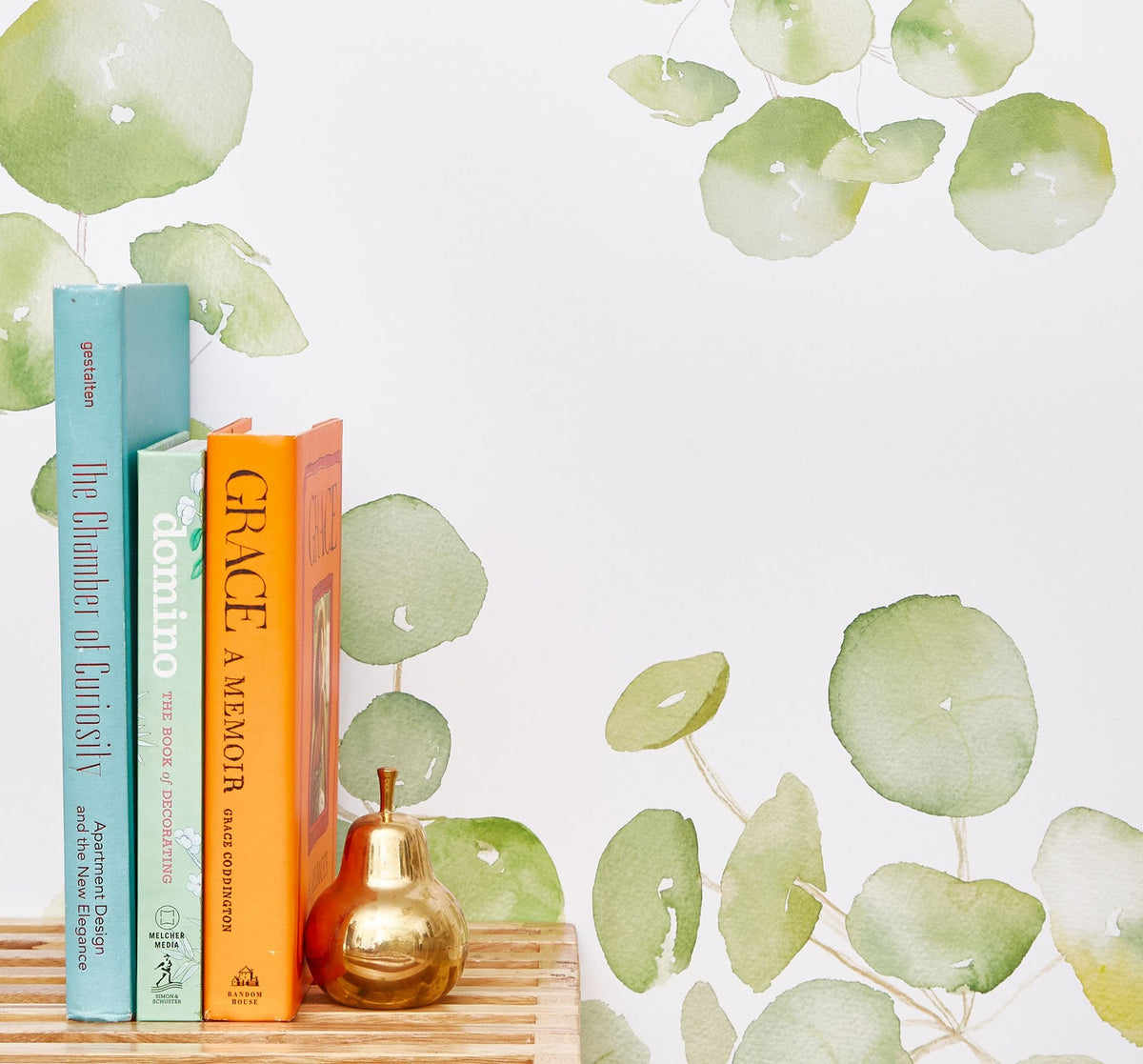 Image of Spring Leaves in White Wallpaper