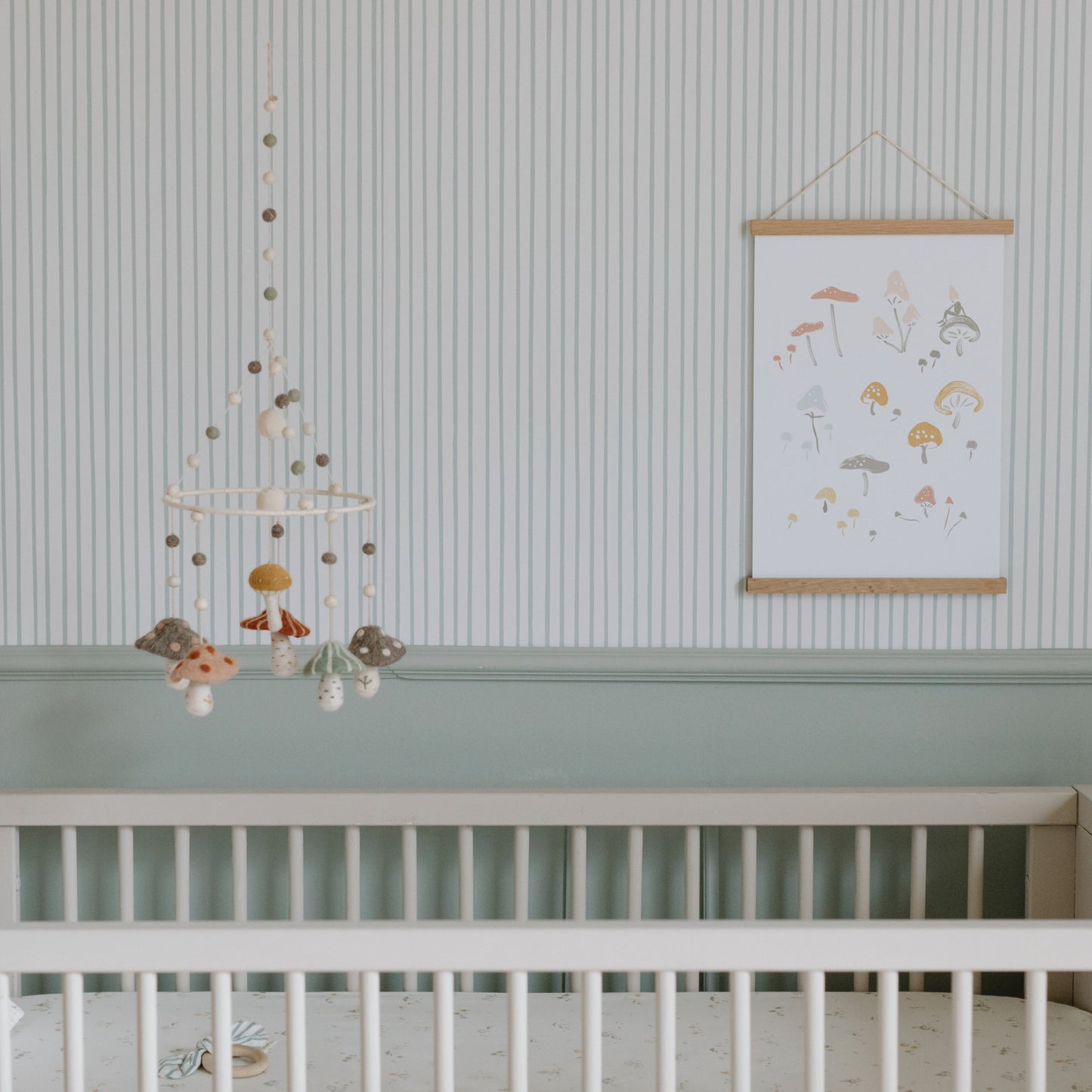 Stripes Away in Sage wallpaper.