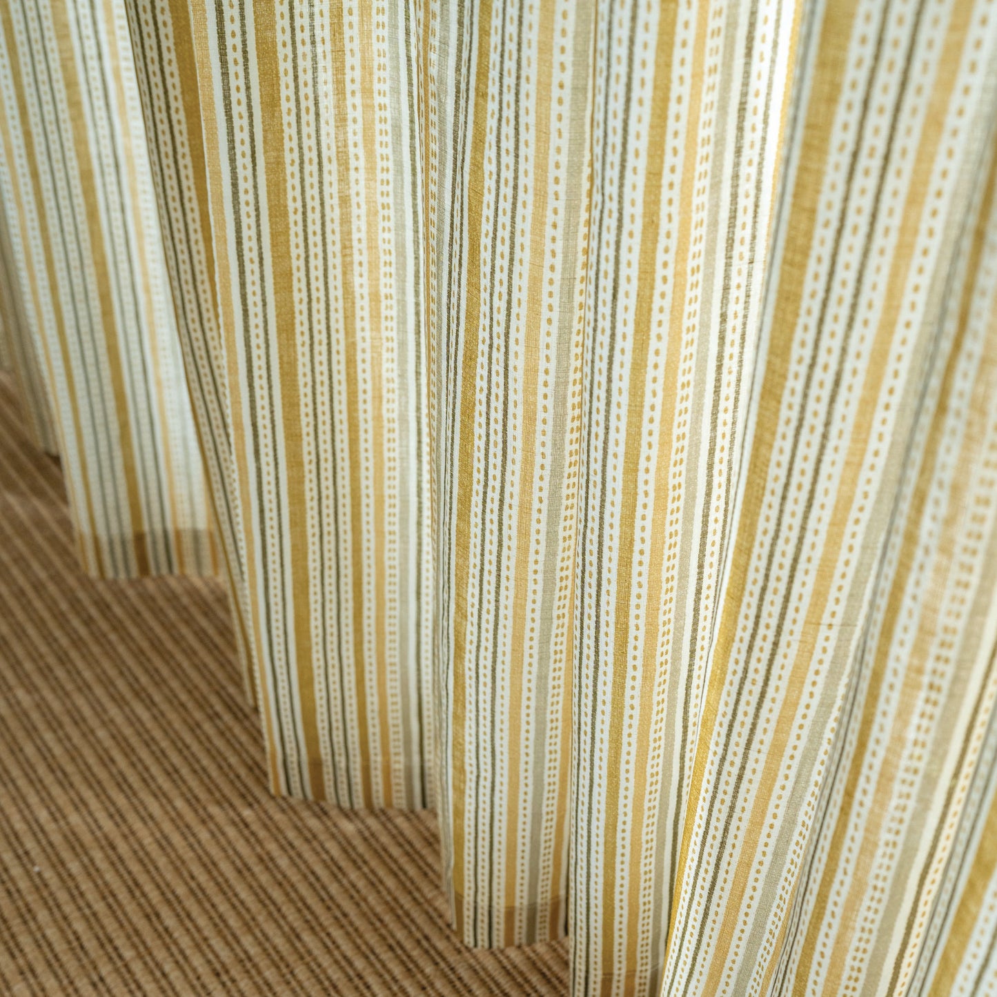 Harbor Stripe Sheer Fabric in Multi Green