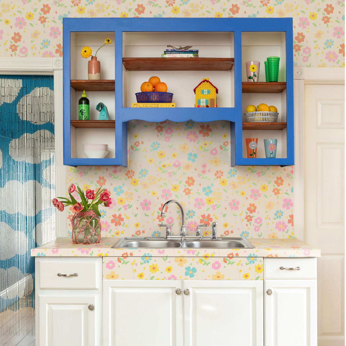 Image of Childhood Floral in Pastel Wallpaper