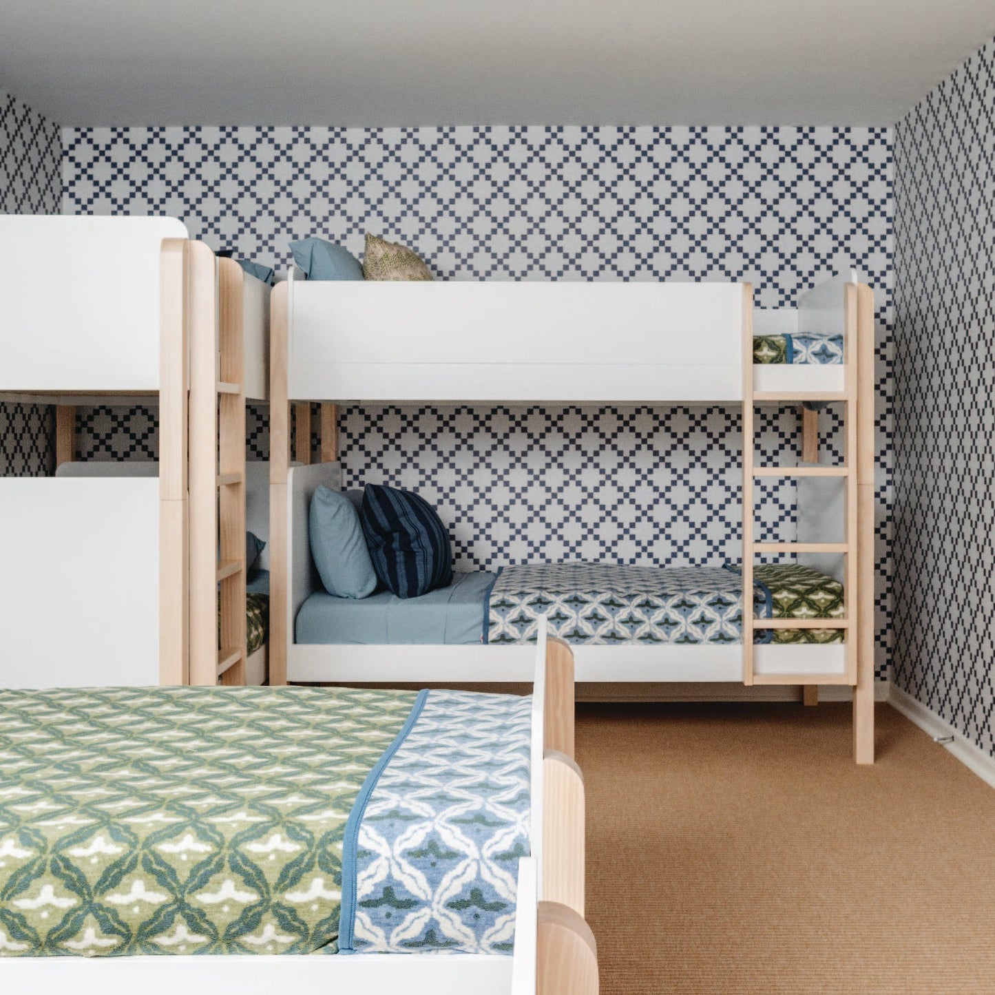 Patchwork in Navy wallpaper.
