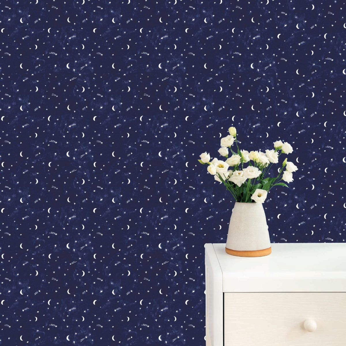 Image of Starry Night in Navy Wallpaper