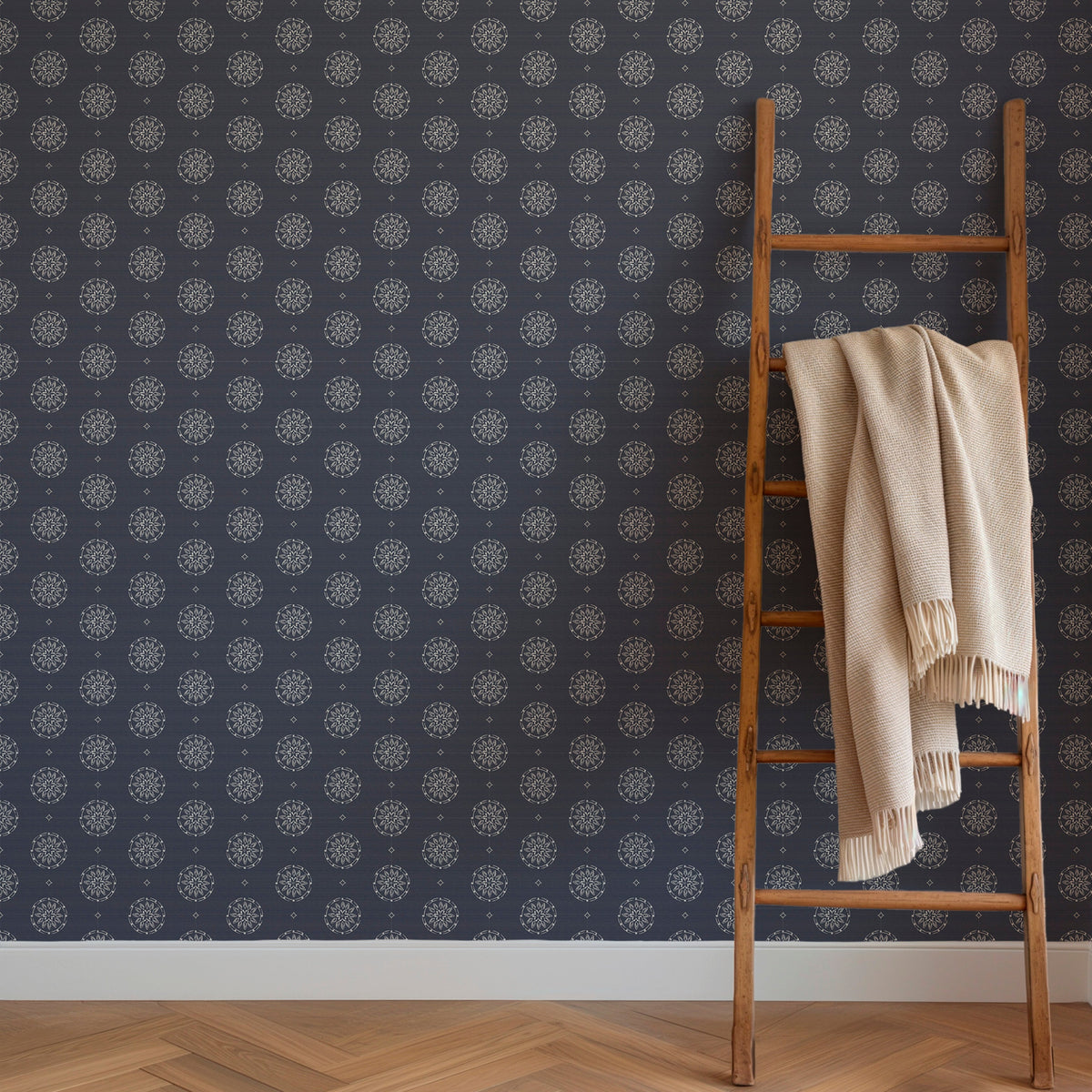 Image of Pinwheel in Deep Blue Wallpaper