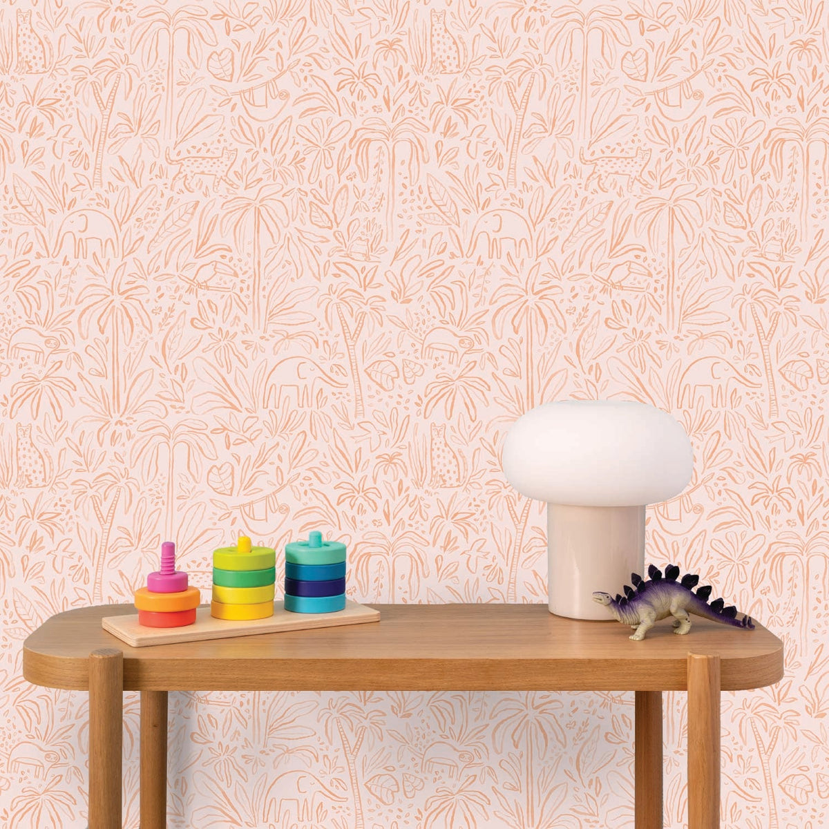 Image of In the Jungle in Orange Wallpaper