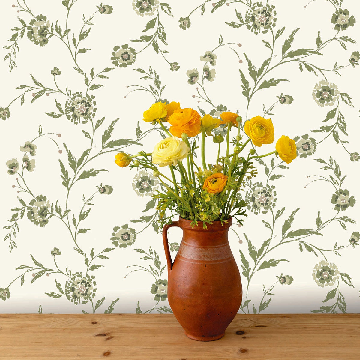 Waverly in Garend Green Wallpaper