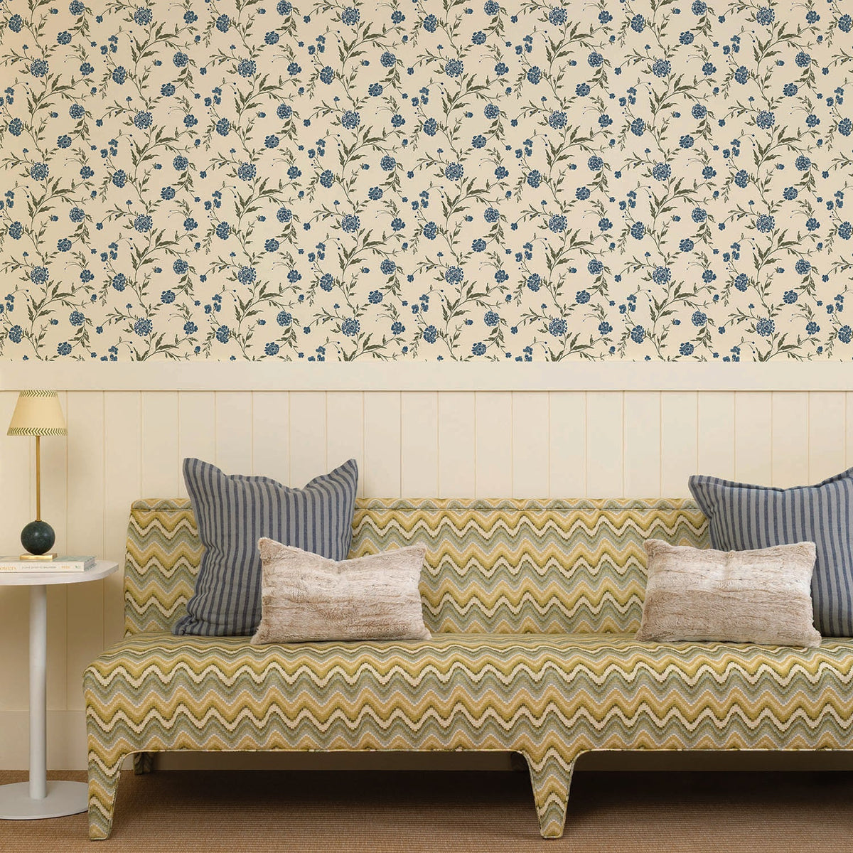 Image of Waverly in Petal Blue Wallpaper