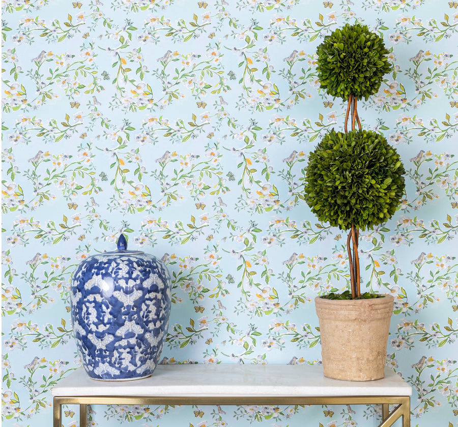 Image of Chinoiserie in Blue Wallpaper