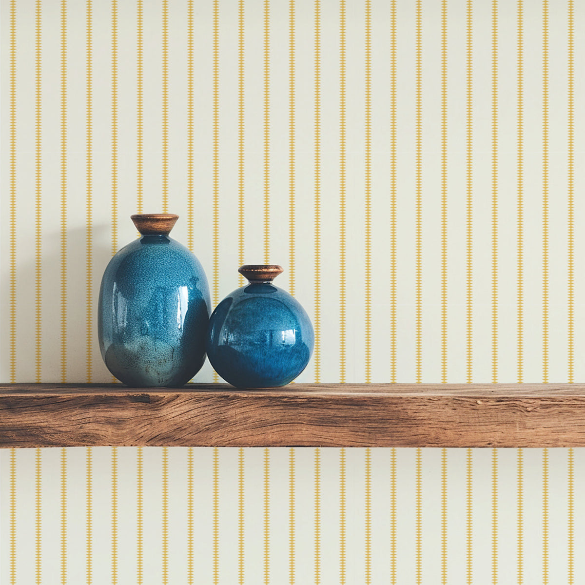 Image of Diamond Stripe in Cream/Marigold Wallpaper
