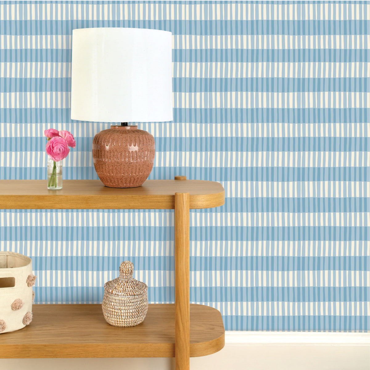 Image of Broken Stripe in Blue Wallpaper