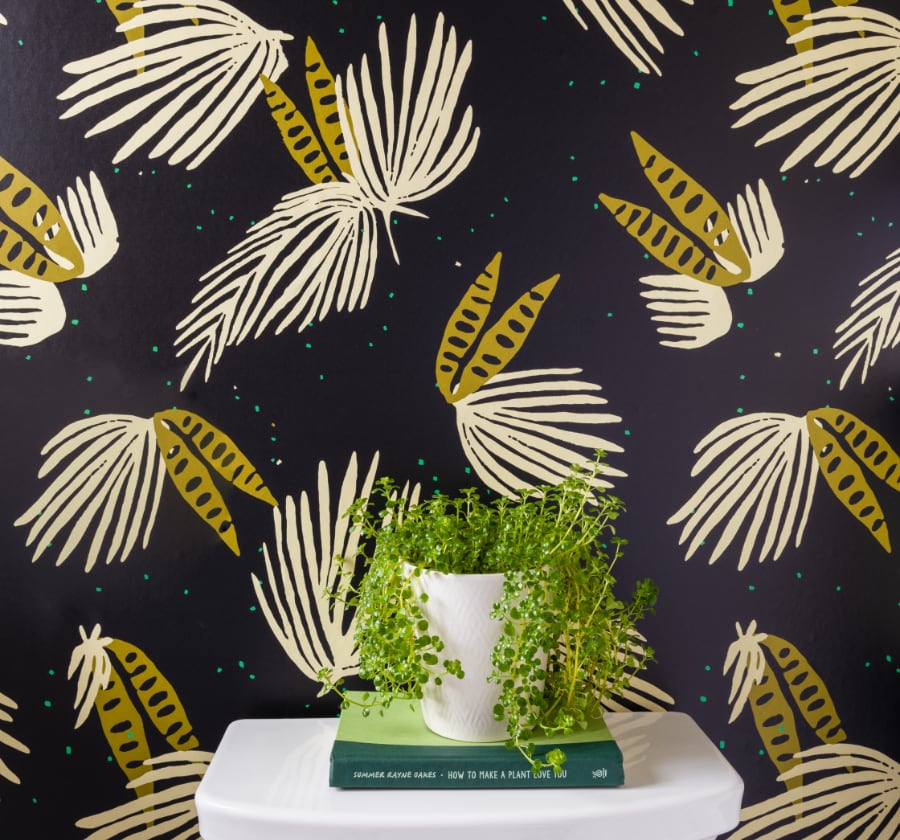 Image of Warri Palms in Night Sky Wallpaper