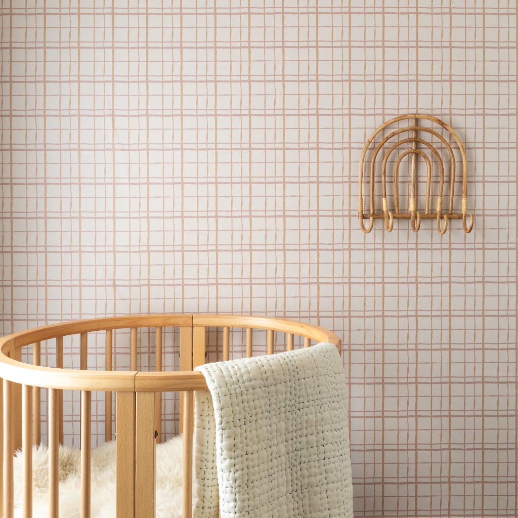 Image of Plaid in Mauve Wallpaper