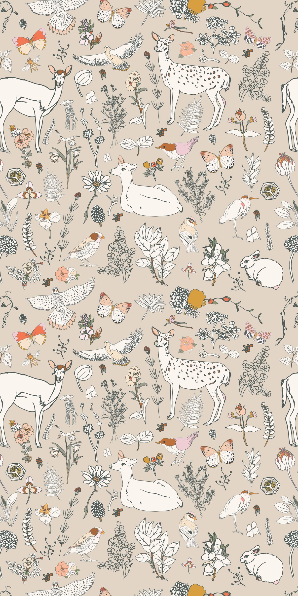 Image of Woodland in Tan wallpaper
