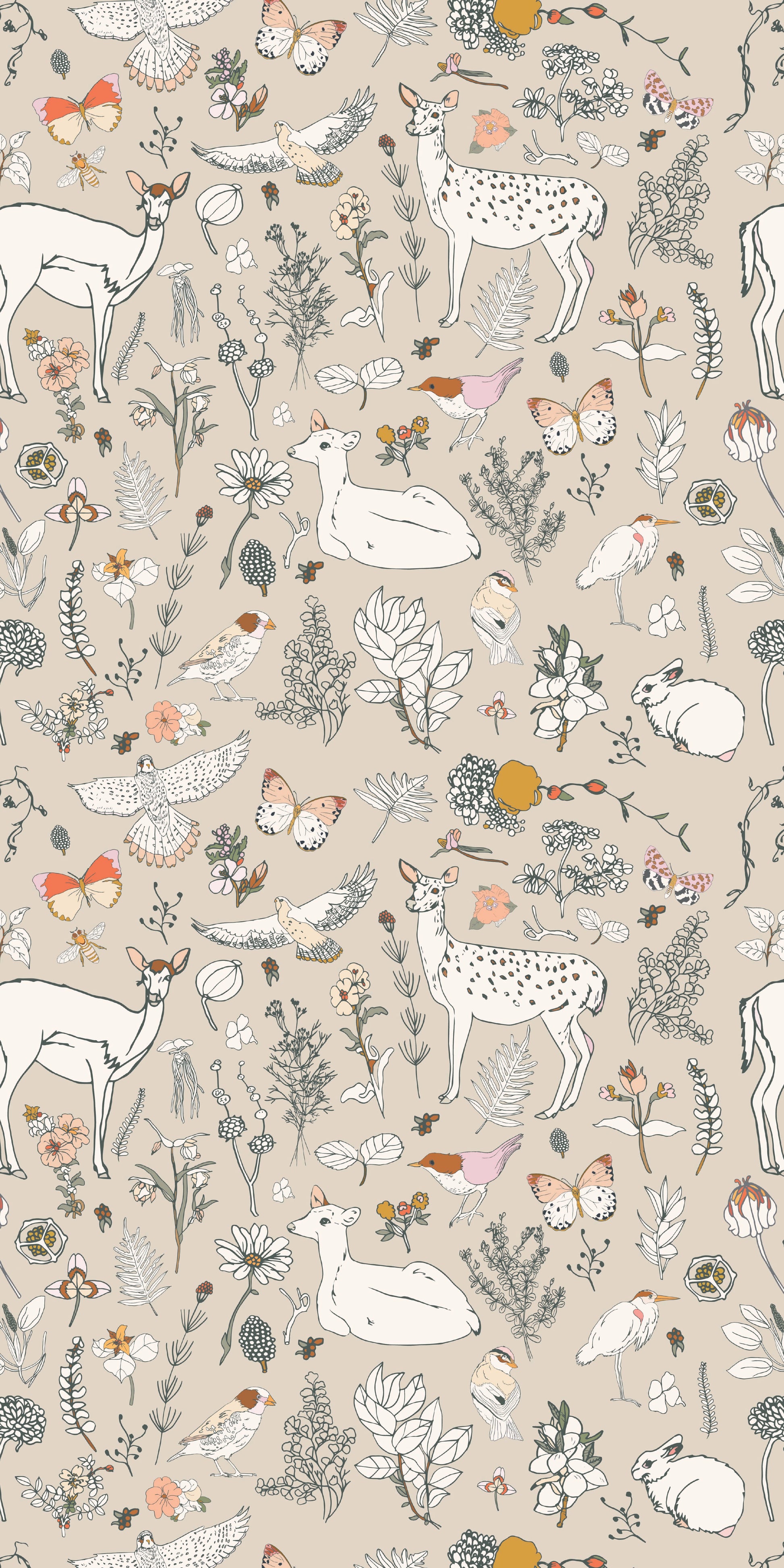 Image of Woodland in Tan wallpaper