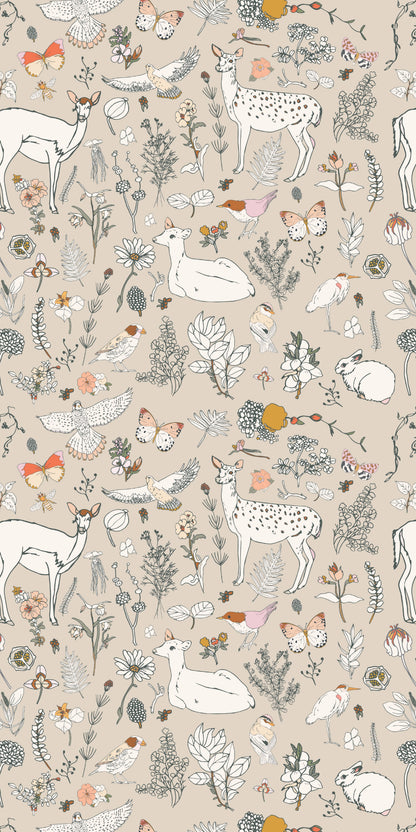 Image of Woodland in Tan wallpaper