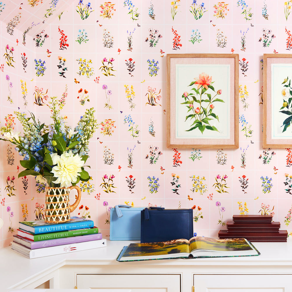 Image of Garden Party in Blush Wallpaper