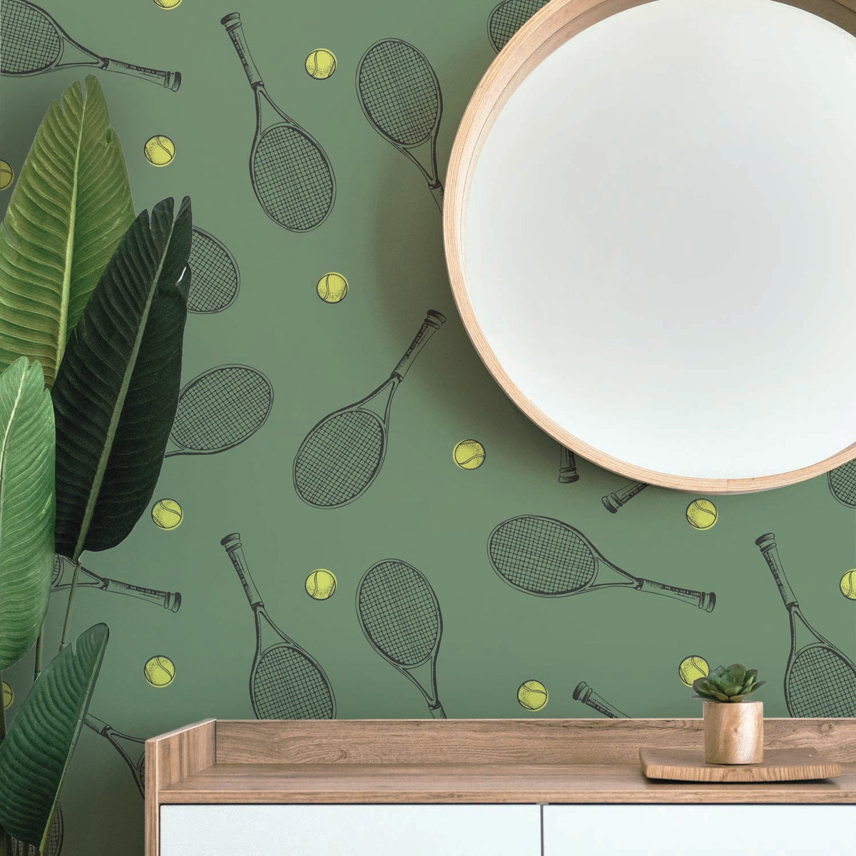 Image of Topspin in Green Wallpaper