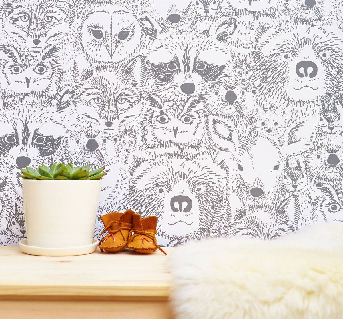 Image of Wild in Grey Wallpaper