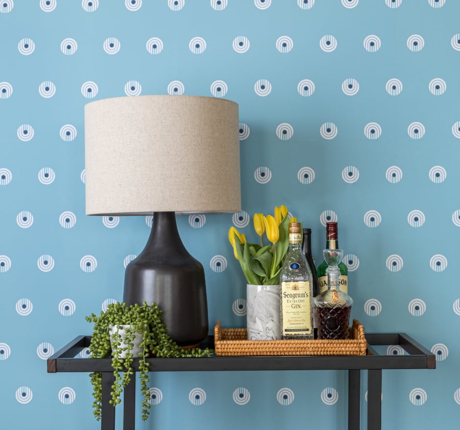Image of Dot Comb in Blue Wallpaper