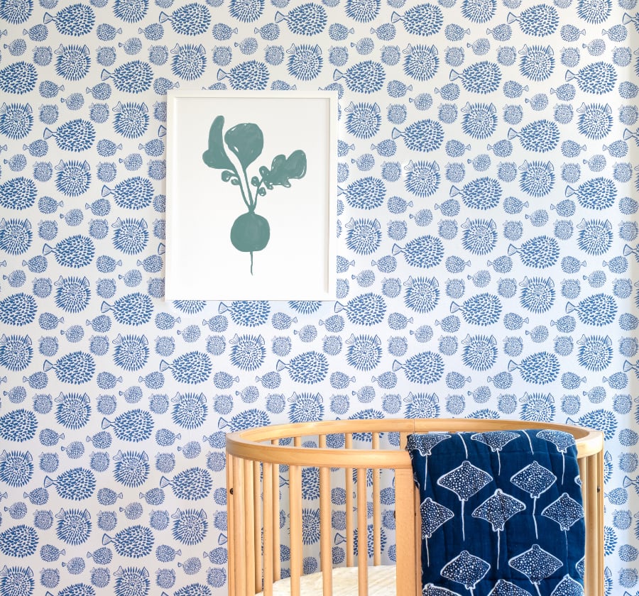 Image of Blowfish in Marine Wallpaper