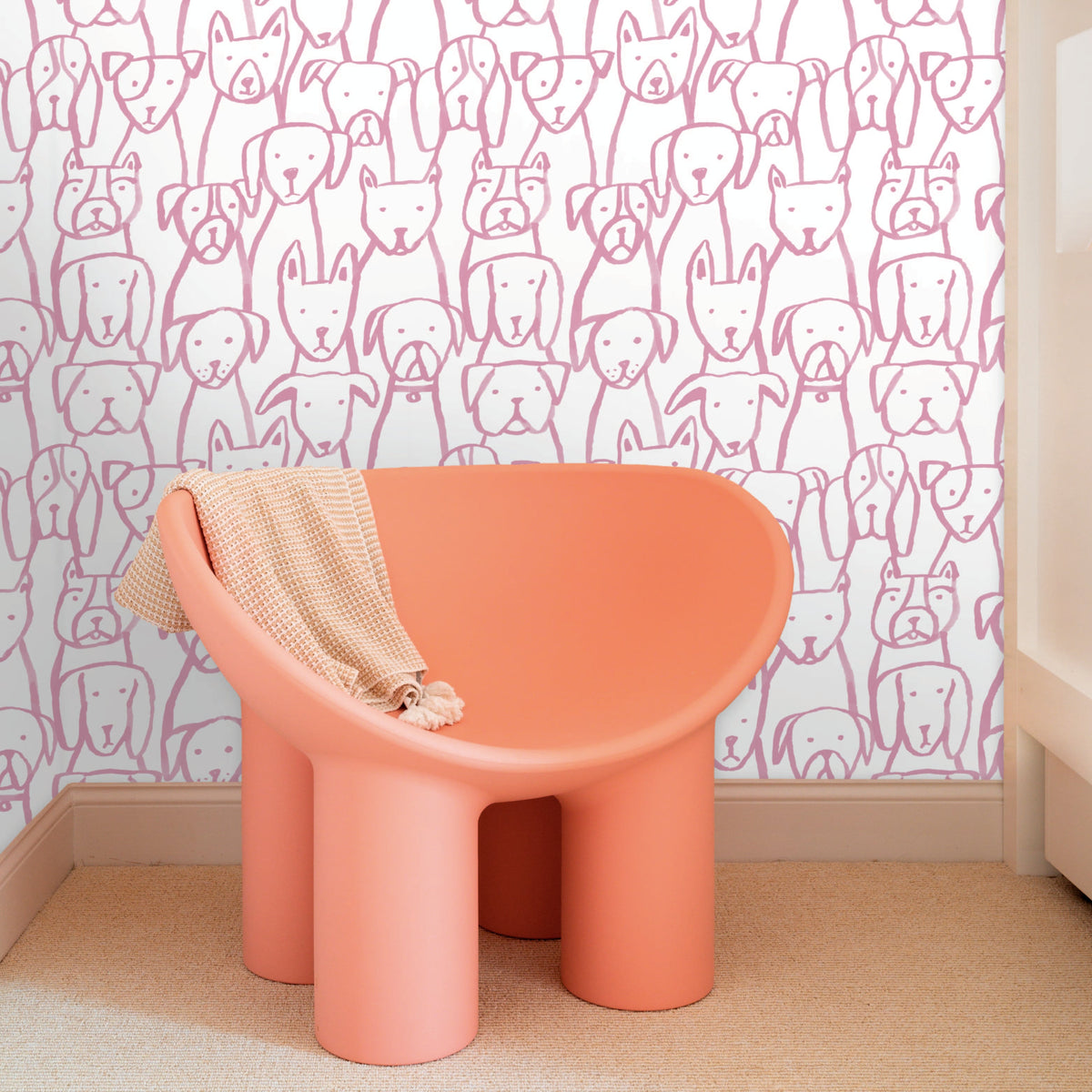 Image of Puppy Pile in Lavender Wallpaper