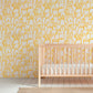 Image of Puppy Pile in Marigold Wallpaper