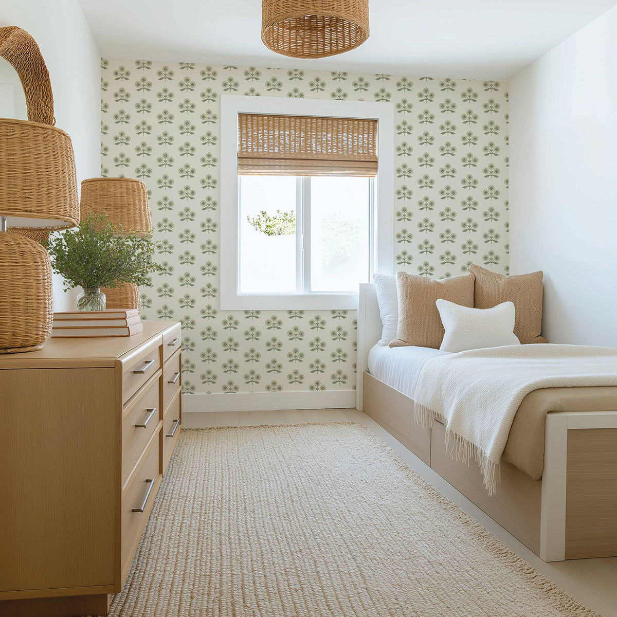 Image of Field Floral in Meadow Wallpaper