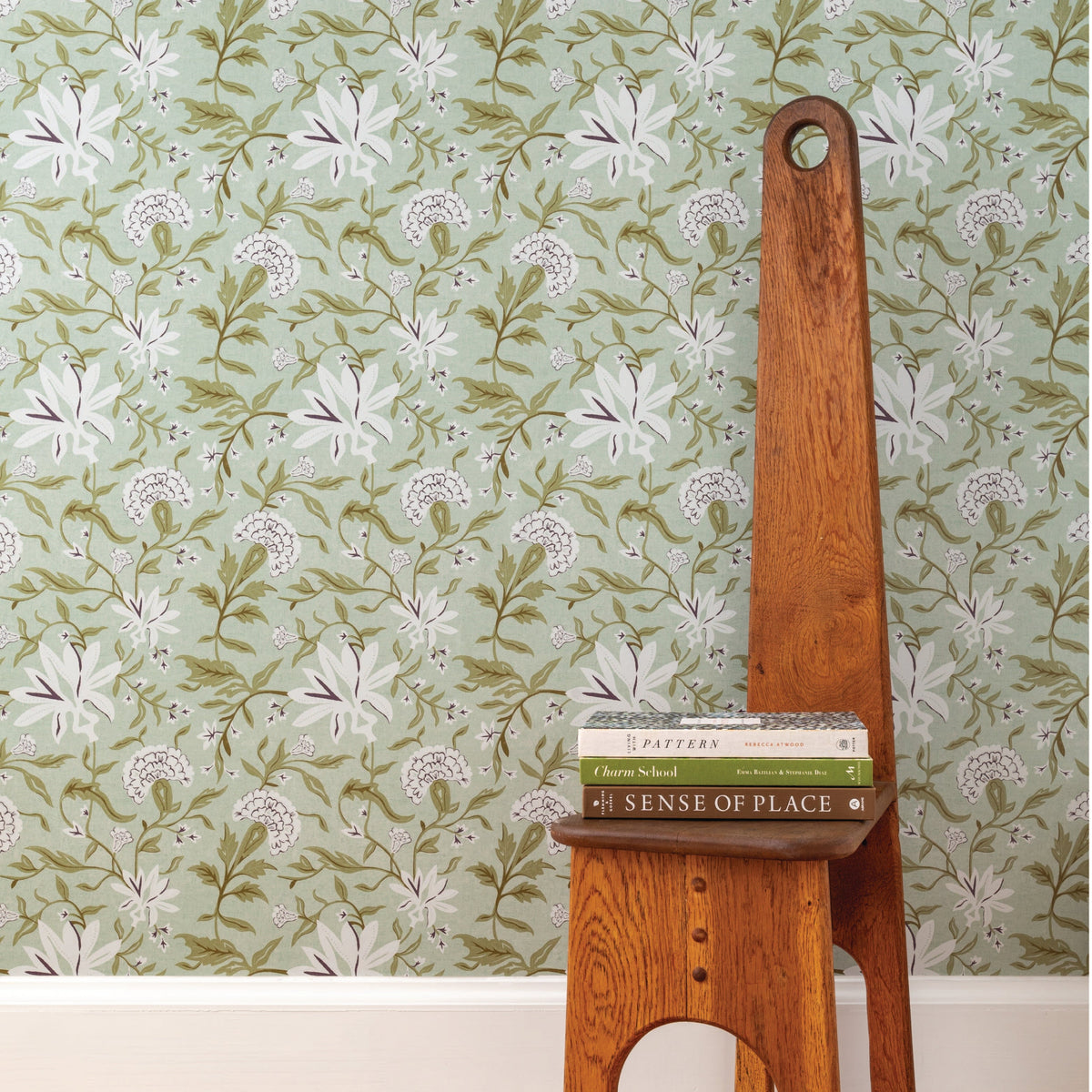 Image of Market Floral in Moss Wallpaper