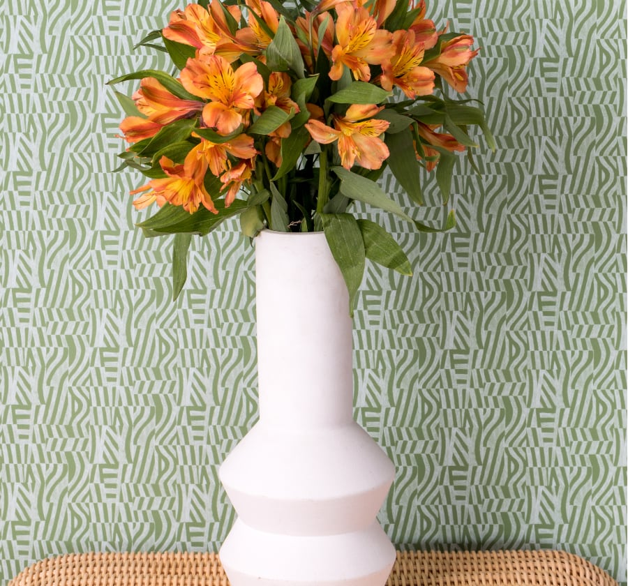 Image of Ladder in Green Wallpaper
