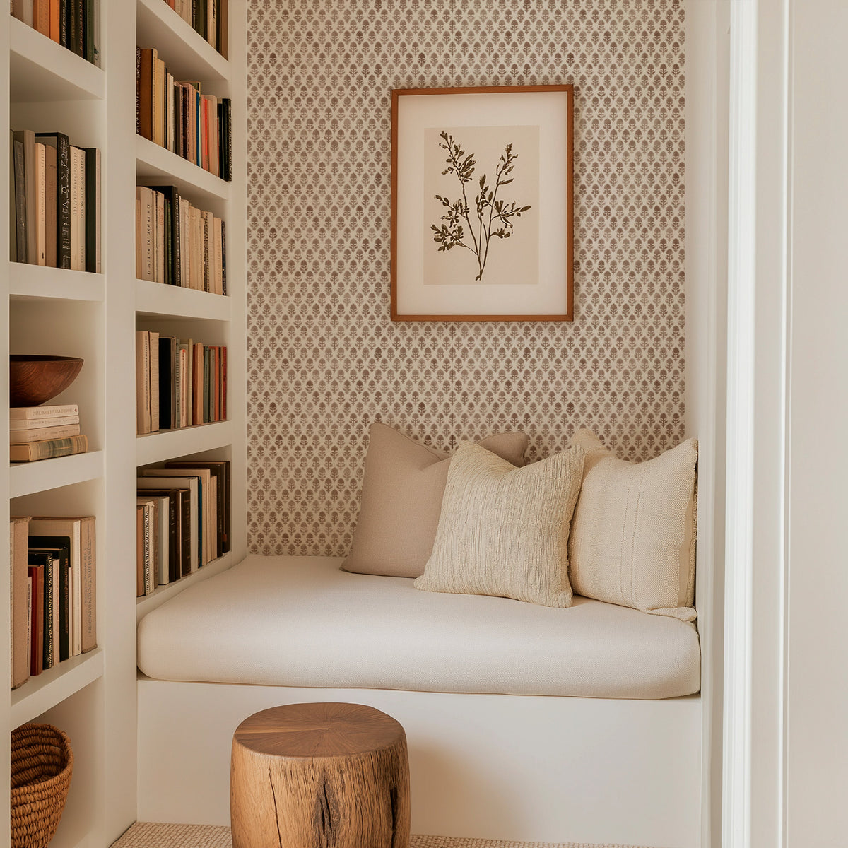 Image of Cottage Floral in Mushroom Wallpaper