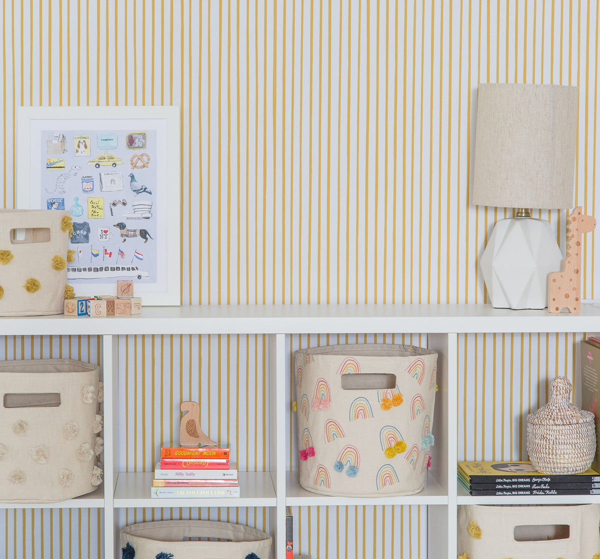 Image of Stripes Away in Marigold Wallpaper