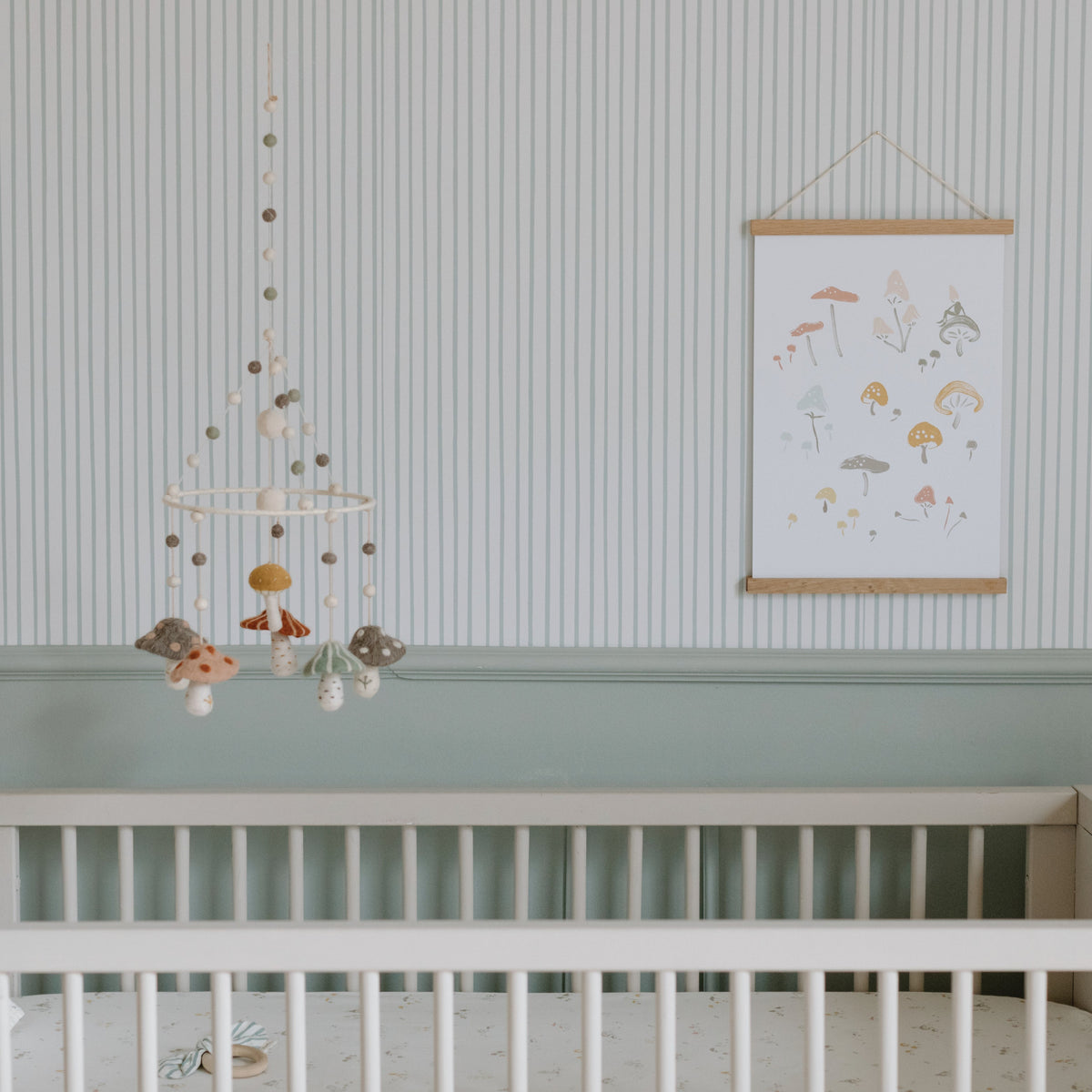 Stripes Away in Sage wallpaper.
