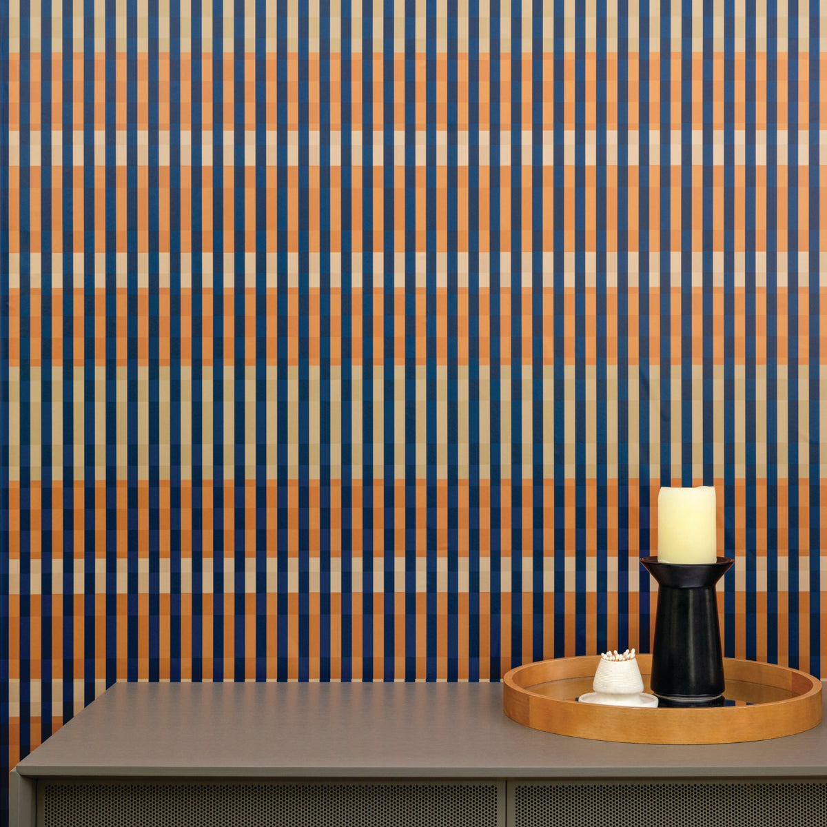 Image of Line Essence in Blue Wallpaper