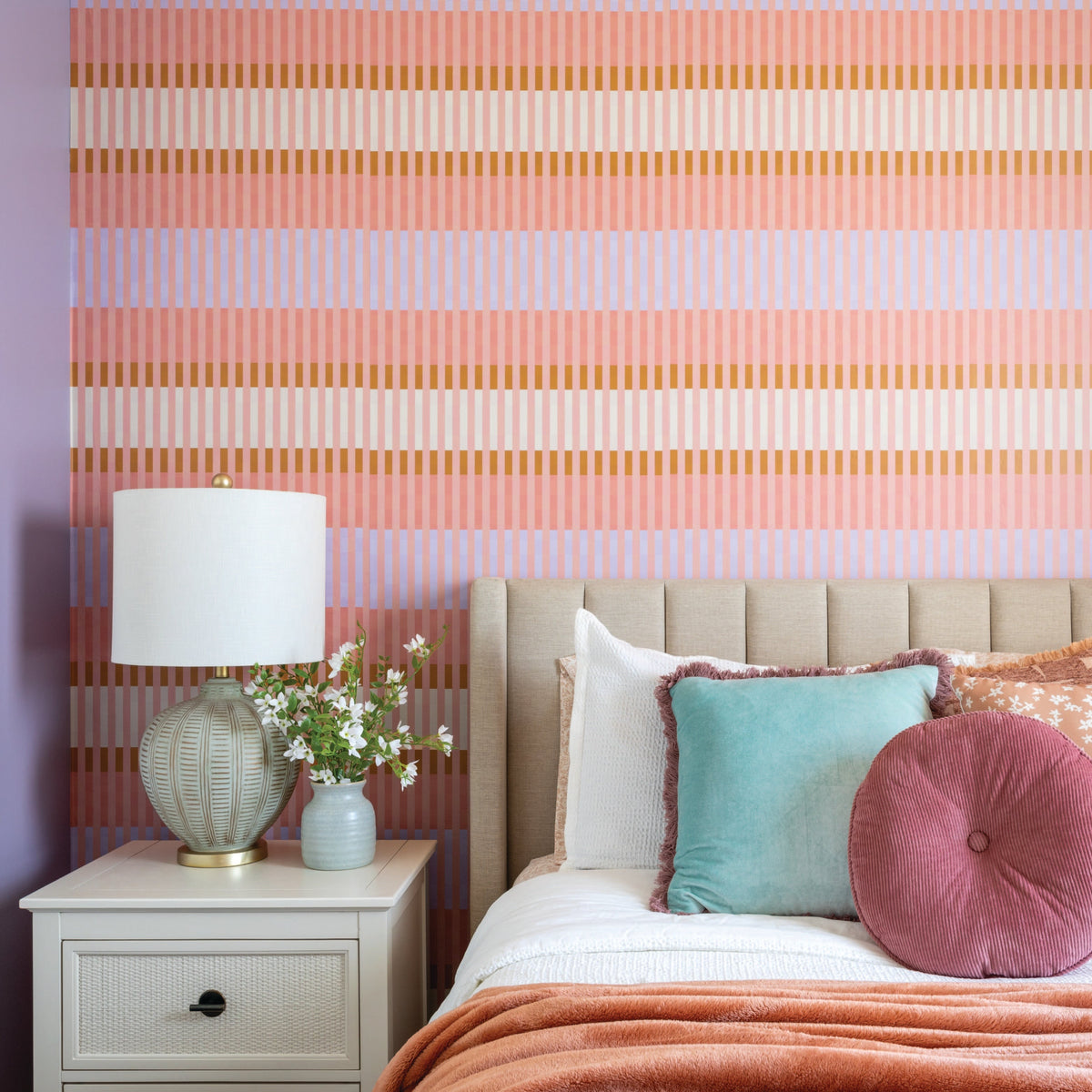 Image of Line Essence in Pink Wallpaper