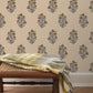 Image of Heritage Floral in Tan/Marigold Wallpaper