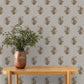 Image of Heritage Floral in Grey/Marigold Wallpaper