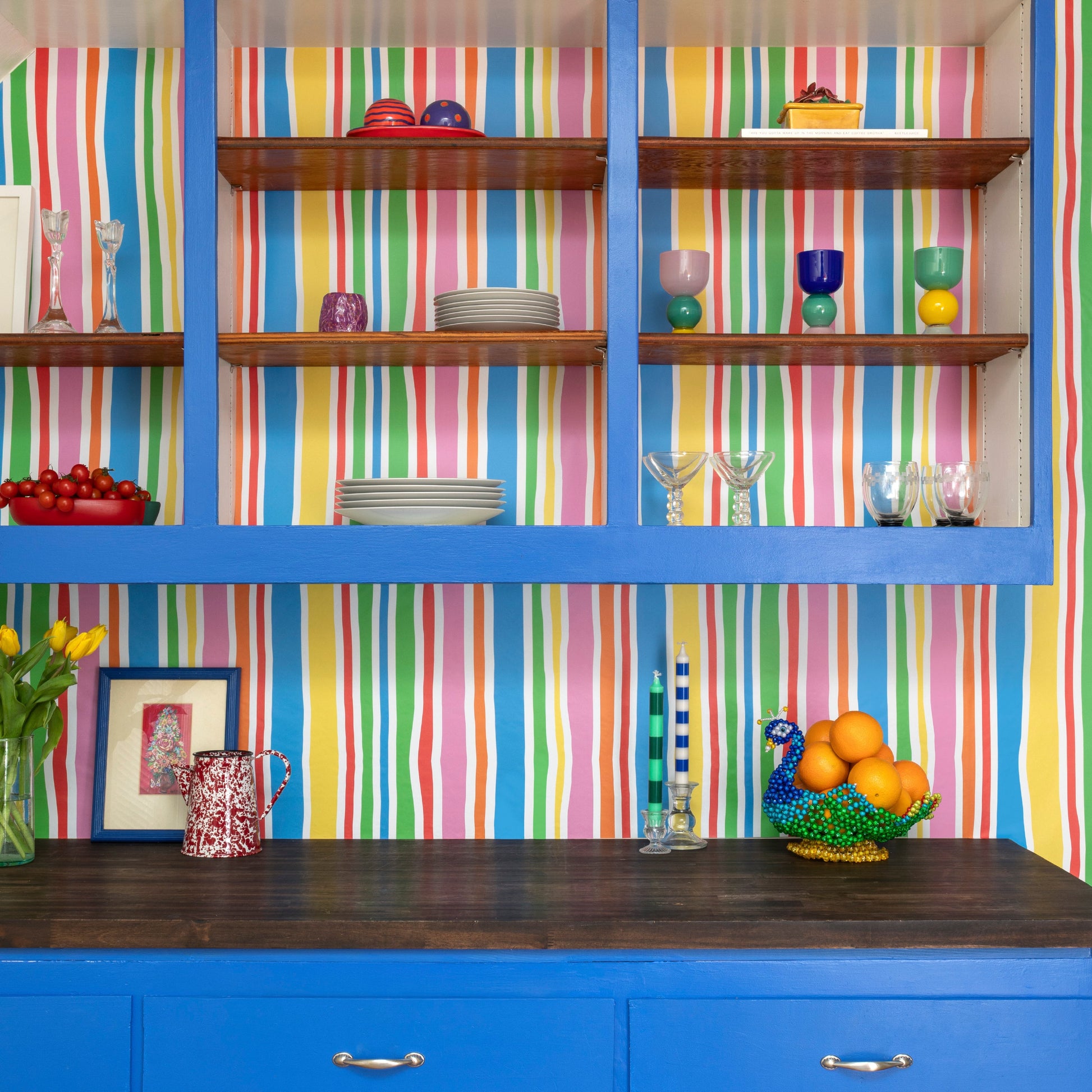Image of Candy Stripe in Passion Wallpaper