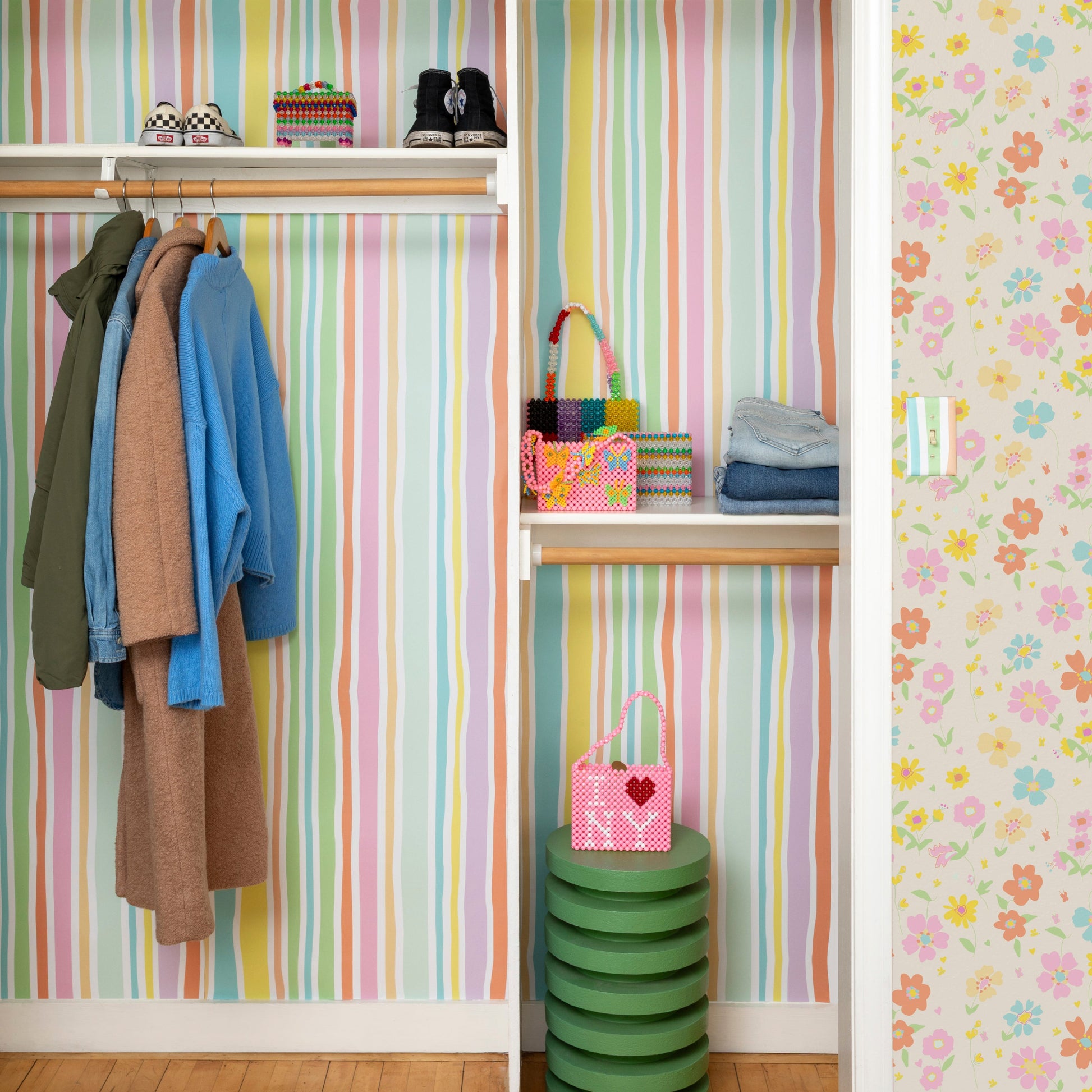 Image of Candy Stripe in Pastel Wallpaper