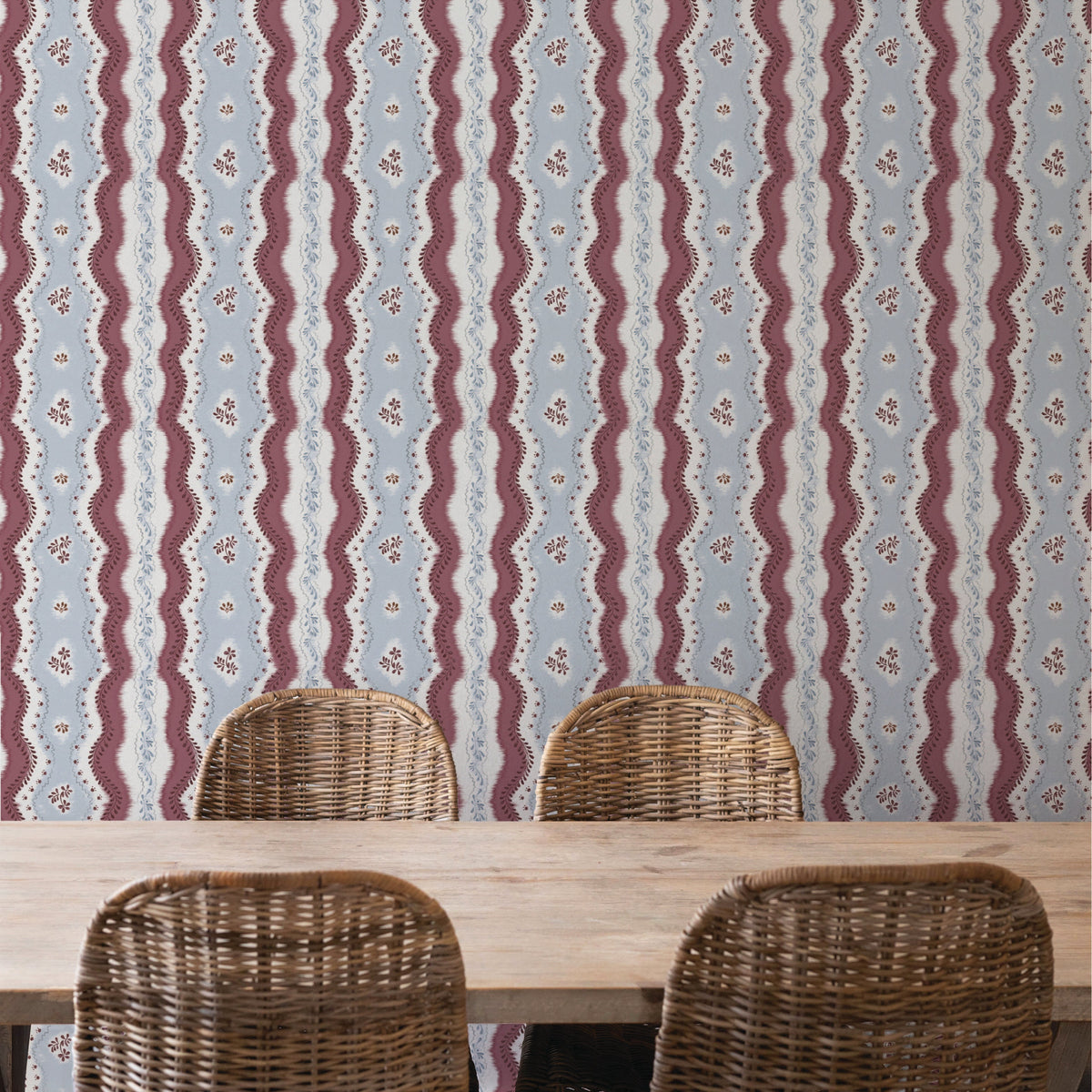Image of Kent Street in Maroon Wallpaper