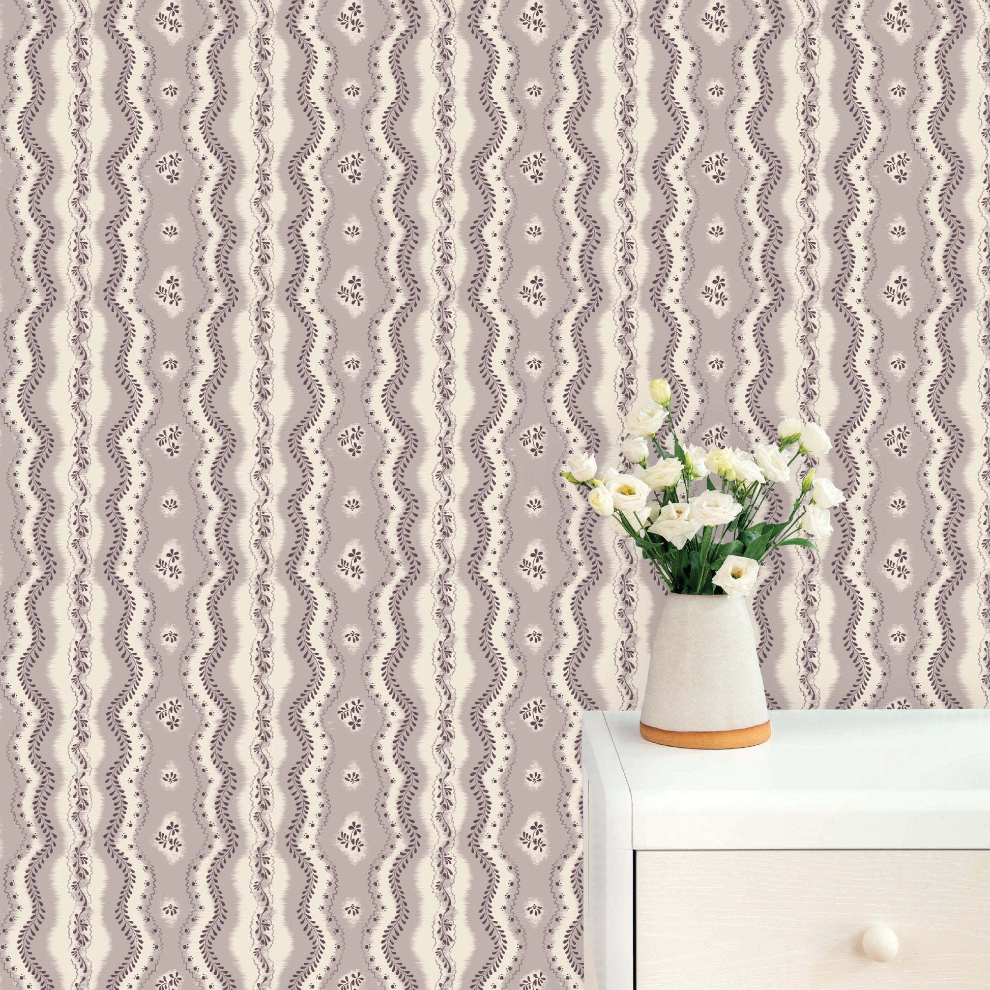 Image of Kent Street in Mauve Wallpaper