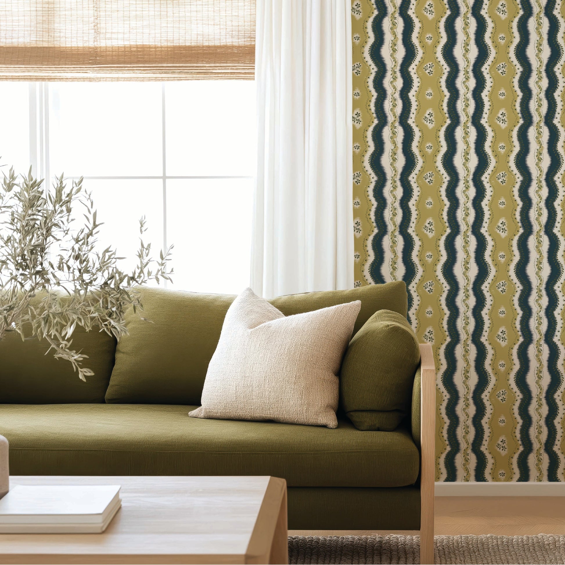 Kent Street in Ochre/Blue wallpaper.