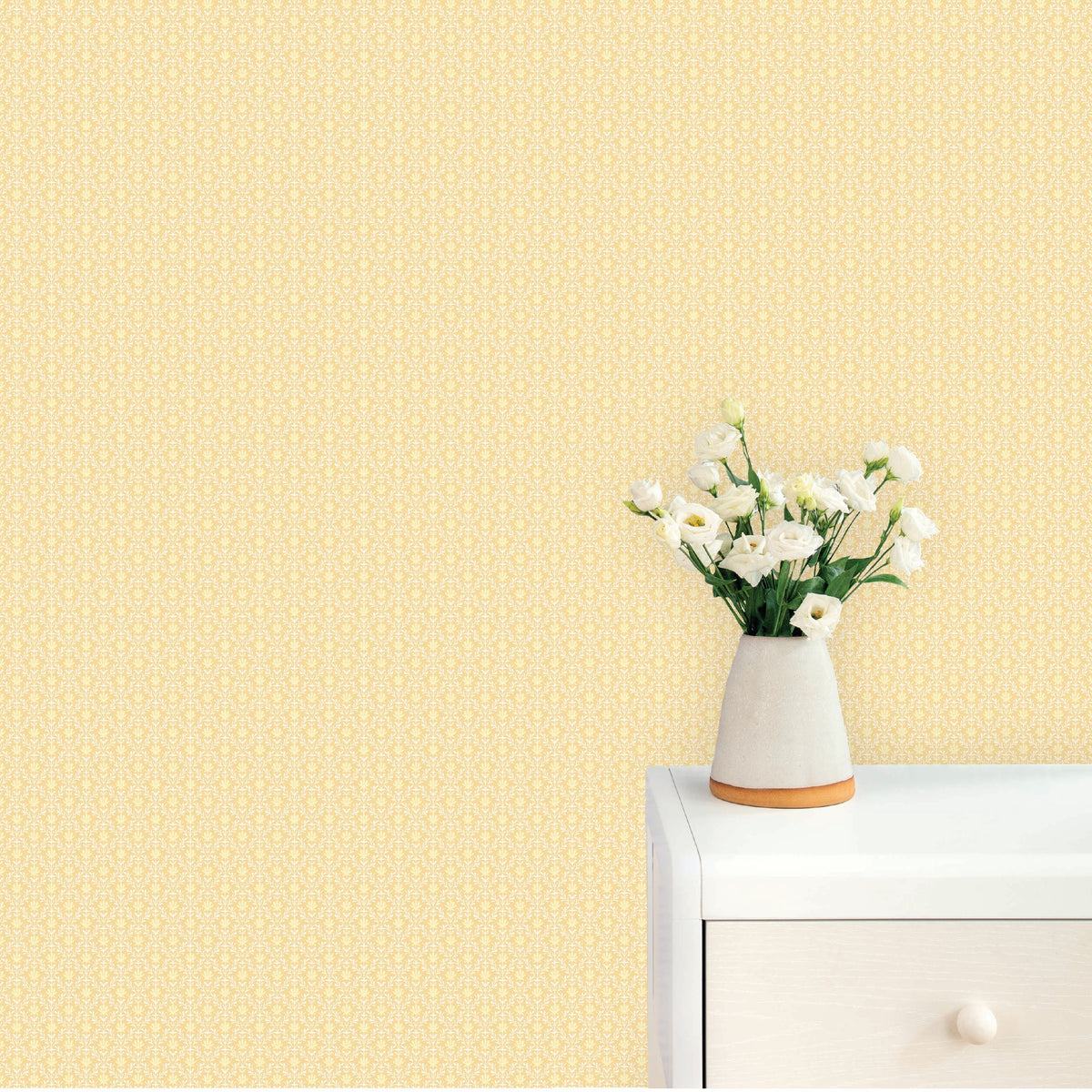 Image of Petit Mist Floral in Lemon Bloom Wallpaper