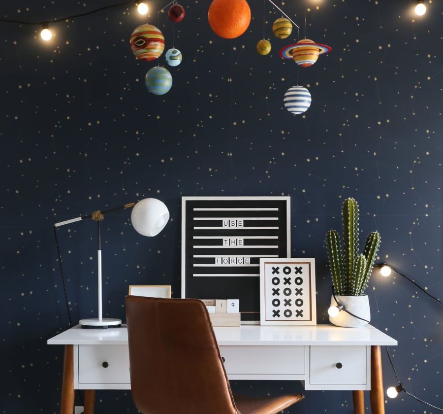 Image of Constellations in Navy wallpaper