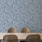 Image of Garden Snake in Light Blue Wallpaper