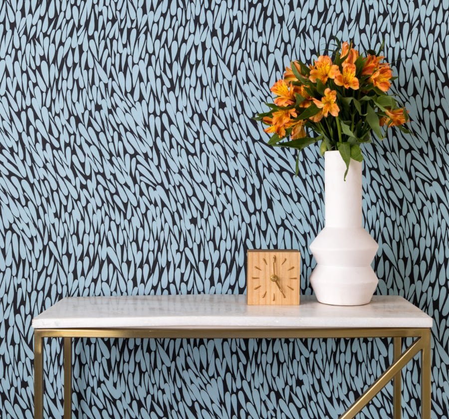 Image of Currents in Charcoal Wallpaper