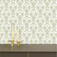 Image of Cottage Damask in Sage Wallpaper
