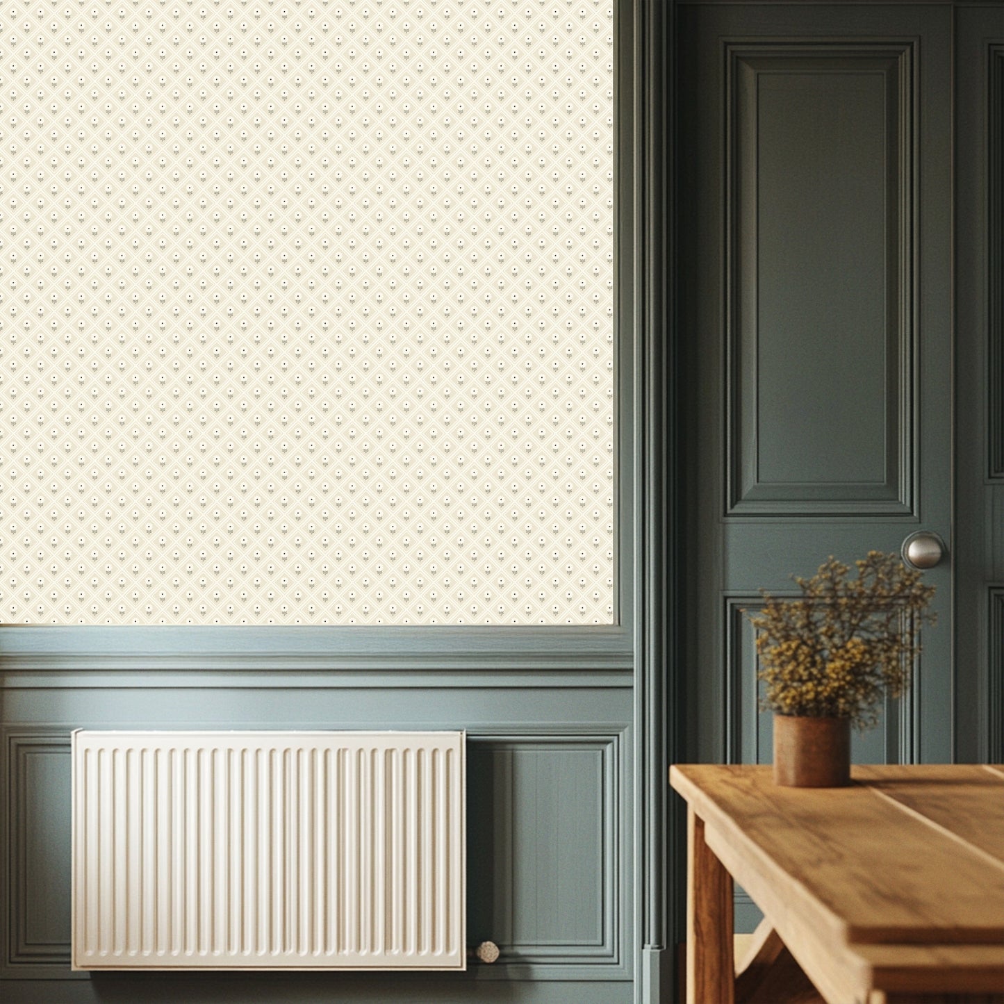 Image of Dahlia in Beige/Cream Wallpaper