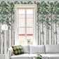 Image of Birch Tree in Green Wallpaper