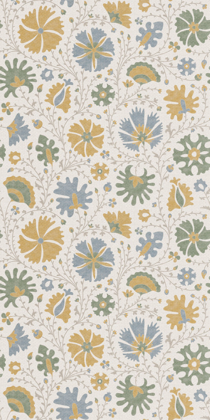 Image of Annie Floral in Ochre/Sage Wallpaper