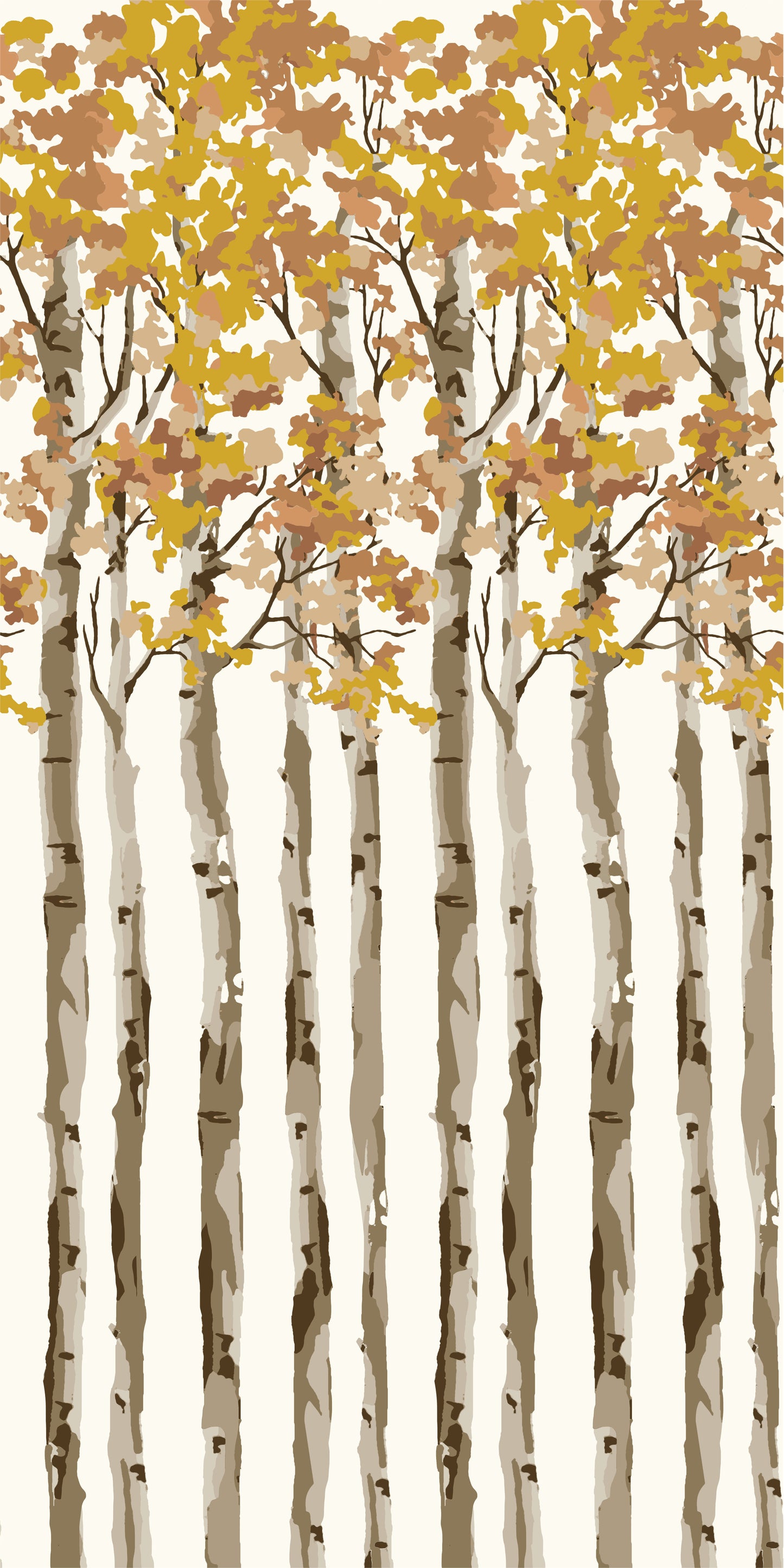 Image of Birch Tree in Gold Wallpaper